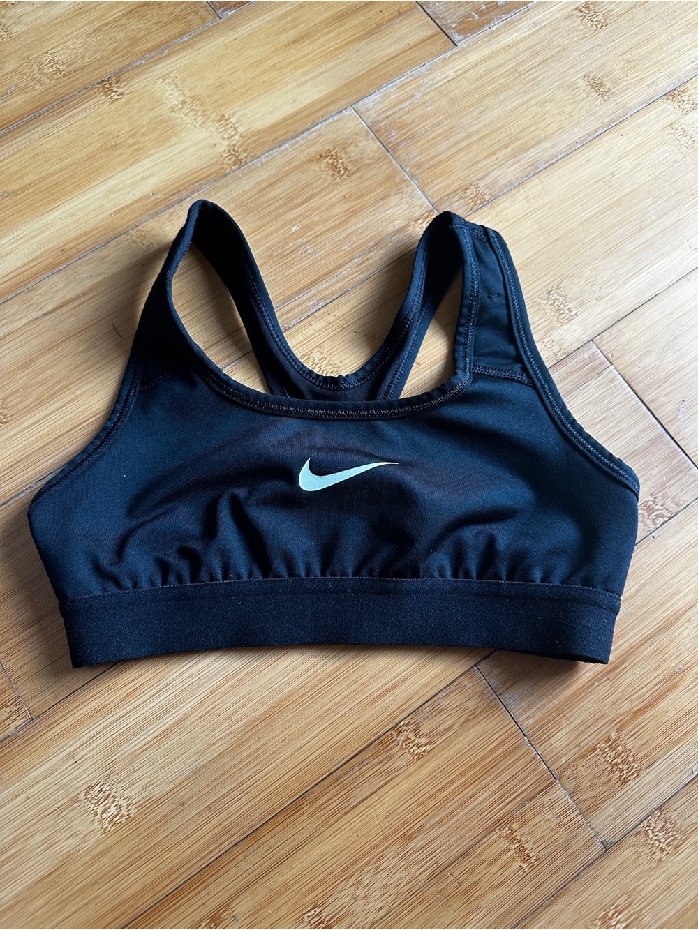 Nike Black Racerback Sports Bra with White Swoosh